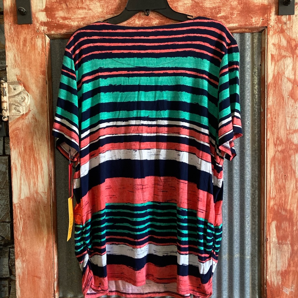 Ruby Rd. Multi colored strip tshirt - Picture 2 of 4